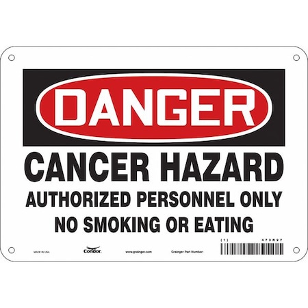 Safety Sign, 7 H, 10 W,  Vertical Rectangle, English, 473R97