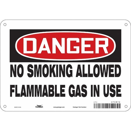 Safety Sign, 7 H, 10 W, Polyethylene, Vertical Rectangle, English, 473R72