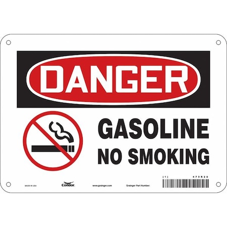 No Smoking Sign, 7 H, 10 W,  Vertical Rectangle, English, 473R29