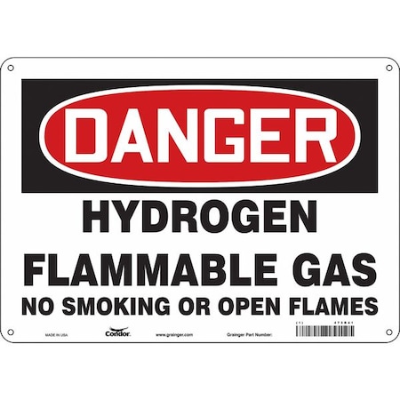 Safety Sign, 10 H, 14 In W, Polyethylene, Horizontal Rectangle, English, 473R41