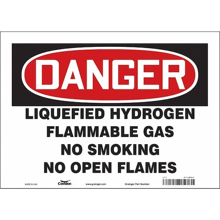 Safety Sign, 10 H, 14 In W, Vinyl, Horizontal Rectangle, English, 473R51