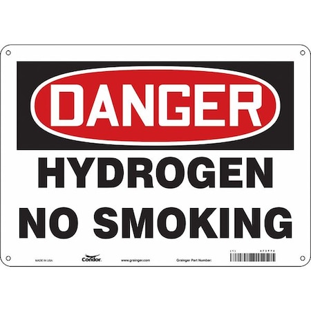 Safety Sign, 10 H, 14 In W, Polyethylene, Horizontal Rectangle, English, 473T74