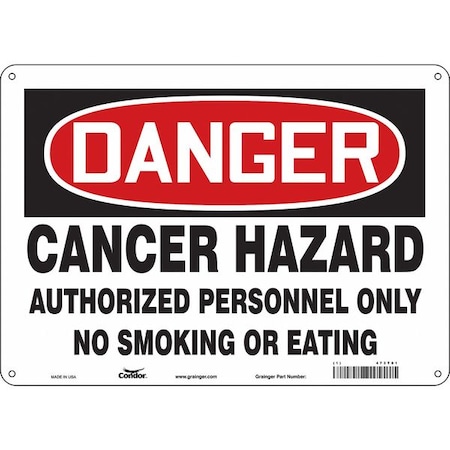Safety Sign, 10 H, 14 In W, Polyethylene, Horizontal Rectangle, English, 473T01