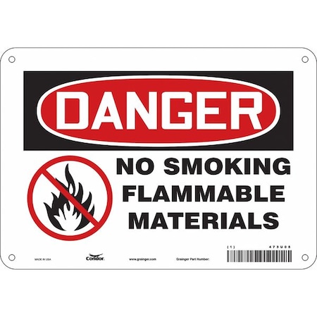 Safety Sign, 7 H, 10 W, Polyethylene, Vertical Rectangle, English, 473U08