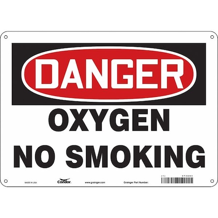 Safety Sign, 10 H, 14 In W, Polyethylene, Horizontal Rectangle, English, 473U63