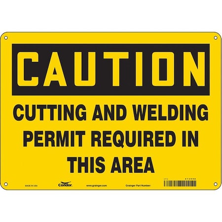 Safety Sign, 10 In Height, 14 In Width, Aluminum, Horizontal Rectangle, English, 473V98