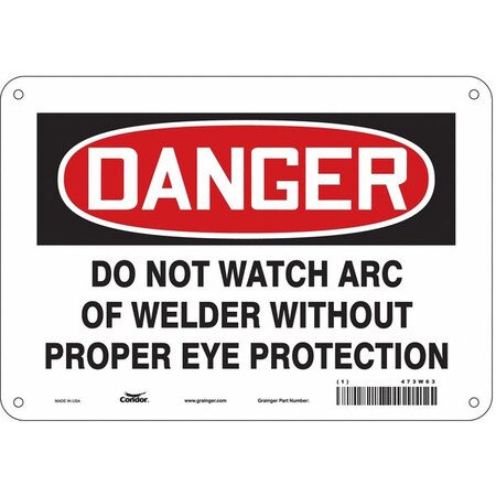 Safety Sign, 7 In Height, 10 In Width, Polyethylene, Vertical Rectangle, English, 473W63