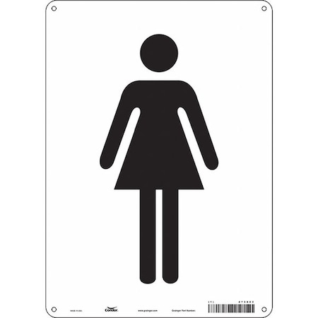 Restroom Sign,10 W,14 H,0.032 Thick, 473X82