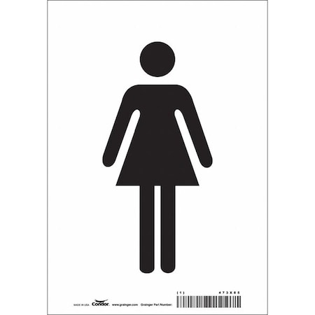 Restroom Sign,7 W,10 H,0.004 Thick, 473X85