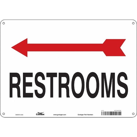 Restroom Sign,14 W,10 H,0.032 Thick, 473Y72