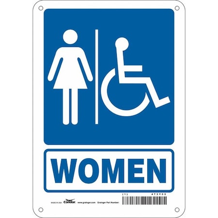 Restroom Sign,7 W,10 H,0.055 Thick, 473Y02