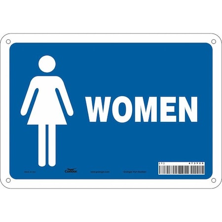 Restroom Sign,10 W,7 H,0.032 Thick, 473Y06