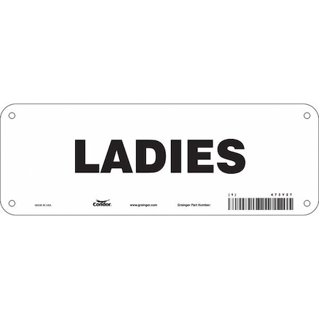 Restroom Sign,10W,3-1/2 H,0.055 Thick, 473Y27