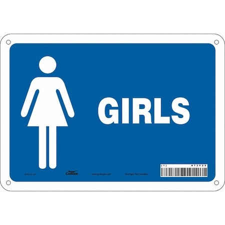 Restroom Sign,10 W,7 H,0.032 Thick, 473Y29