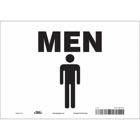 Restroom Sign,10 W,7 H,0.004 Thick, 473Z30