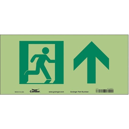 Safety Sign,7 In X 15 In,Glow Vinyl