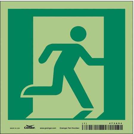 Safety Sign,6 In X 6 In,Glow Vinyl