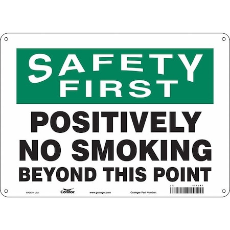 Safety Sign, 10 H, 14 In W,  Horizontal Rectangle, English, 474J87