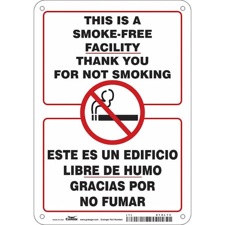 Safety Sign, 10 H, 7 In W,  Horizontal Rectangle, English, Spanish, 474L10