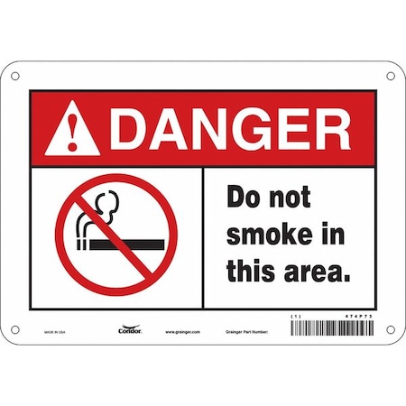 Safety Sign, 7 H, 10 W, Vinyl, Vertical Rectangle, English, 474P73