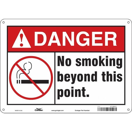 Safety Sign, 10 H, 14 In W, Polyethylene, Horizontal Rectangle, English, 474R27