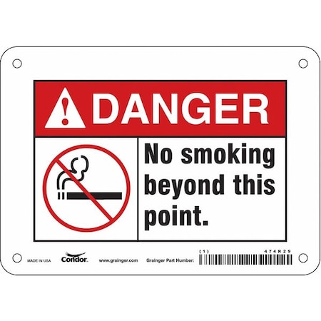 Safety Sign, 5 In H, 7 In W, Vinyl, Horizontal Rectangle, English, 474R29
