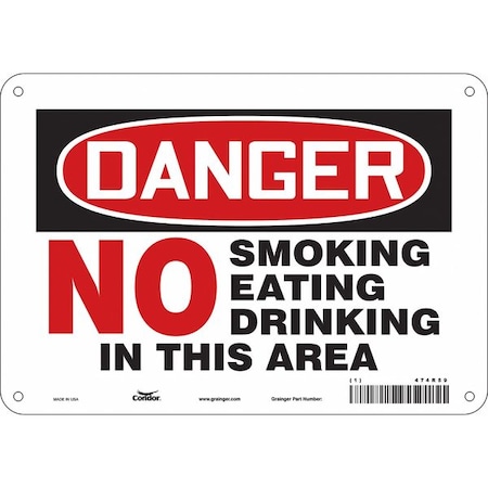 Safety Sign, 7 H, 10 W, Polyethylene, Vertical Rectangle, English, 474R59