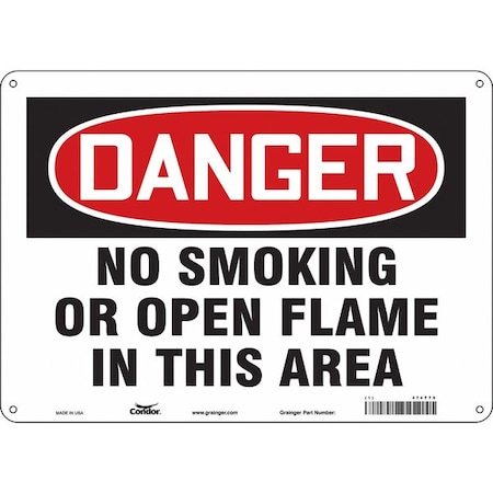Safety Sign, 10 H, 14 In W, Polyethylene, Horizontal Rectangle, English, 474T79