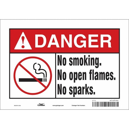 Safety Sign, 7 H, 10 W, Vinyl, Vertical Rectangle, English, 474T44