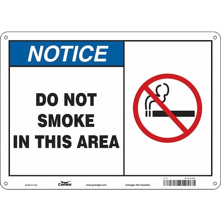 Safety Sign, 10 H, 14 In W,  Horizontal Rectangle, English, 474U95