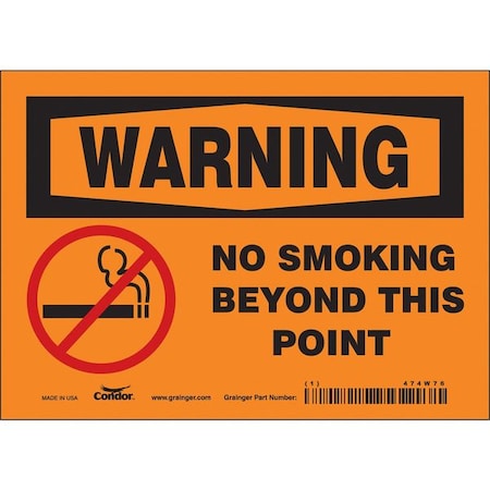 Safety Sign, 5 In H, 7 In W, Vinyl, Horizontal Rectangle, English, 474W76