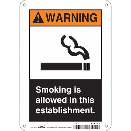 Safety Sign, 10 H, 7 In W,  Horizontal Rectangle, English, 474X54