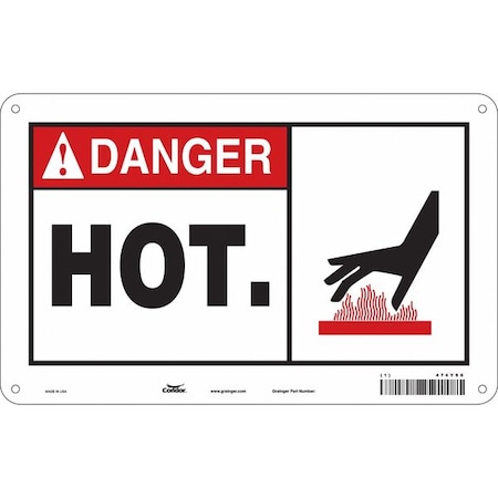 Safety Sign, 7 1/2 In H, 12 In W, Aluminum, Vertical Rectangle, English, 474Y96