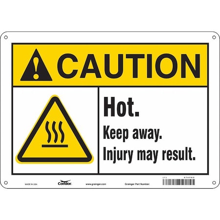 Safety Sign, 10 In Height, 14 In Width, Aluminum, Horizontal Rectangle, English, 474Y62