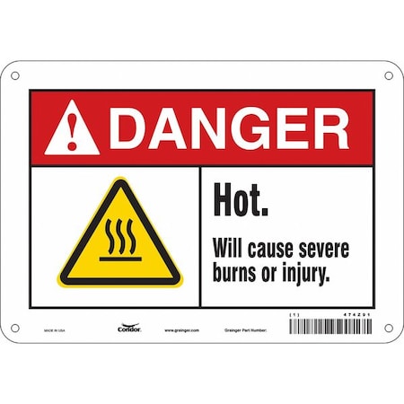 Danger Sign,10 W X 7 H,0.032 Thick, 474Z91