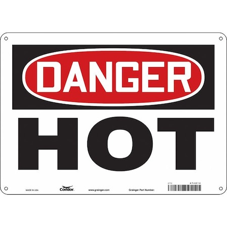 Danger Sign, 10 In H, 14 In W, Aluminum, Horizontal Rectangle, English, 474Z14