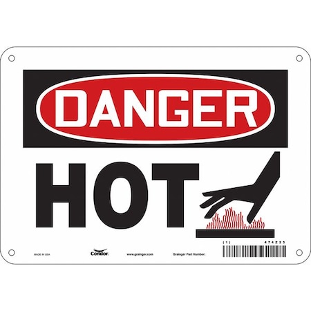 Danger Sign,10 W X 7 H,0.032 Thick, 474Z23