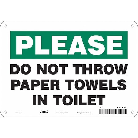 Restroom Sign,10 W,7 H,0.032 Thick, 474A94