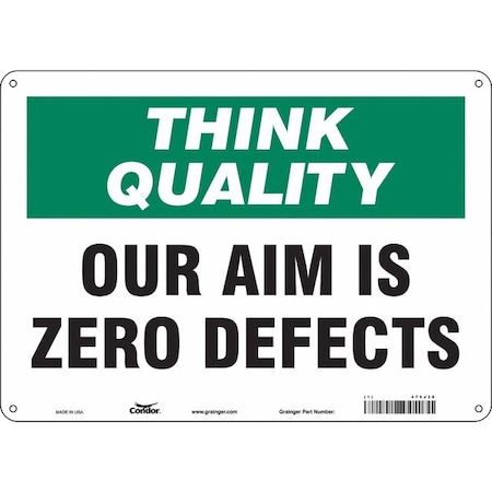 Safety Sign, 10 In Height, 14 In Width, Aluminum, Horizontal Rectangle, English, 475J38