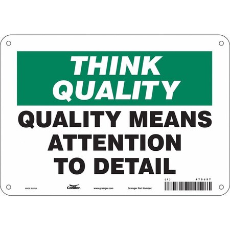 Safety Sign, 7 In Height, 10 In Width, Polyethylene, Vertical Rectangle, English, 475J57