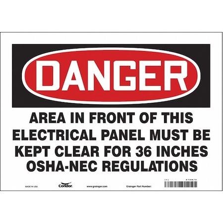 Safety Sign, 10 In Height, 14 In Width, Vinyl, Horizontal Rectangle, English, 475N74