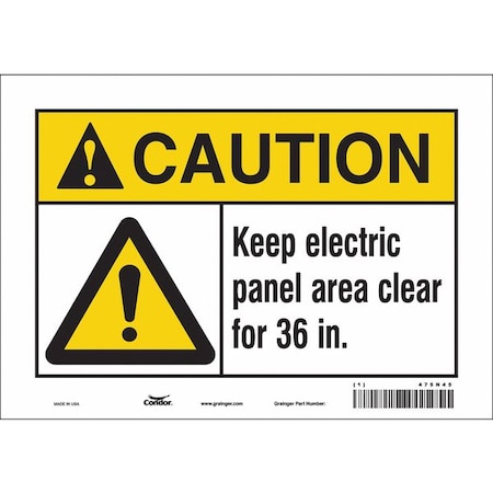 Safety Sign, 7 In Height, 10 In Width, Vinyl, Vertical Rectangle, English, 475N45