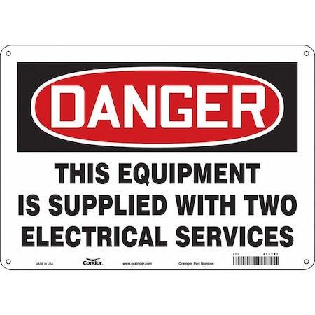 Safety Sign, 10 In Height, 14 In Width, Aluminum, Horizontal Rectangle, English, 475T81