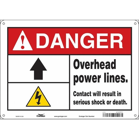 Safety Sign, 10 In Height, 14 In Width, Polyethylene, Horizontal Rectangle, English, 475T71