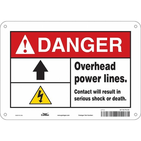 Safety Sign, 7 In Height, 10 In Width, Aluminum, Vertical Rectangle, English, 475T68