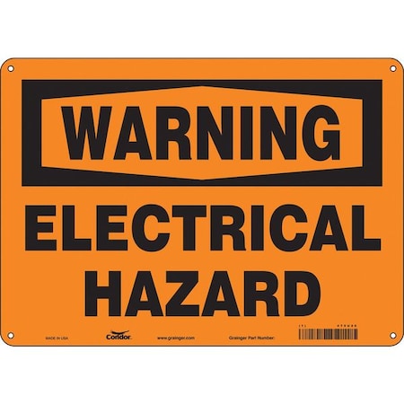 Safety Sign, 10 In Height, 14 In Width, Aluminum, Horizontal Rectangle, English, 475U26