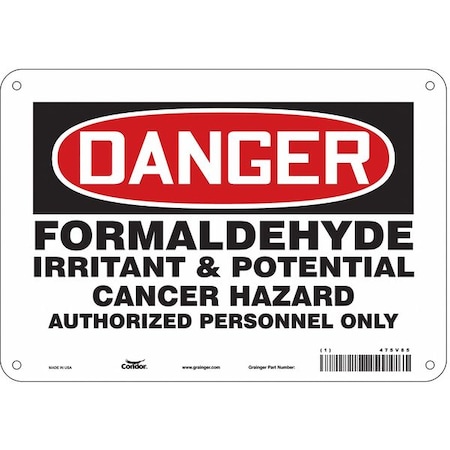 Safety Sign, 7 In Height, 10 In Width, Polyethylene, Vertical Rectangle, English, 475V85