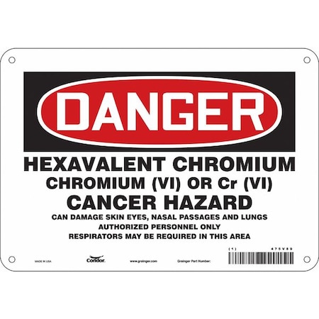 Safety Sign, 7 In Height, 10 In Width, Aluminum, Vertical Rectangle, English, 475V89