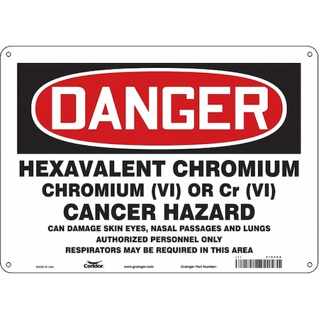 Safety Sign, 10 In Height, 14 In Width, Aluminum, Horizontal Rectangle, English, 475V90