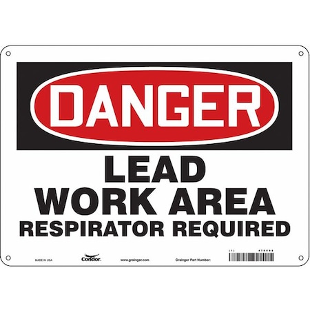 Safety Sign, 10 In Height, 14 In Width, Polyethylene, Horizontal Rectangle, English, 475V98